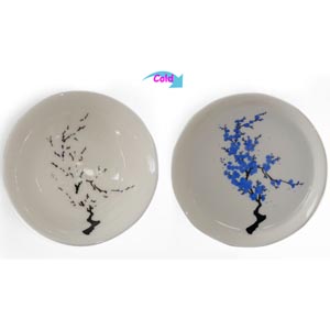 CC9833W-FLOWER B Plum Blossom Cold Changing Bowl Hot Changing Cup Double Change Sake Wine Cup Set Ceramic