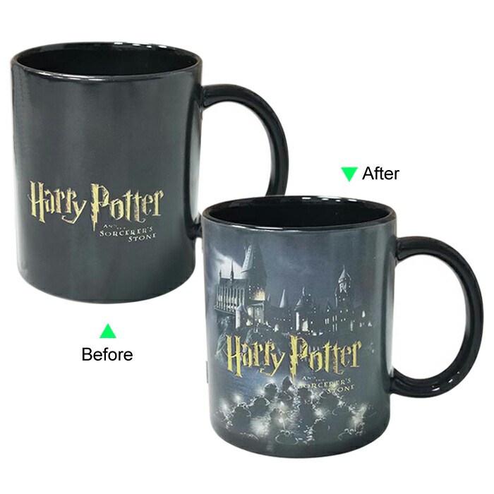 C8095B-091HP Hot Changing Ceramic Mug 11oz Heated Coffee Mug of Novelty Harry Potter Design Mug Gift Idea Black Mug