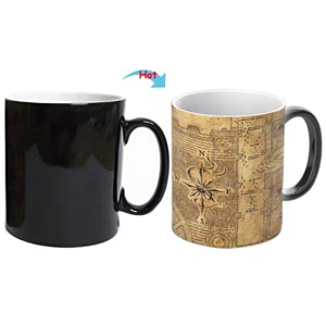 FC8095W-068HP Full Color Changing Mug 11oz Heated Coffee Mug Harry Potter Design Mug Gift Idea The Marauders Map Ceramic