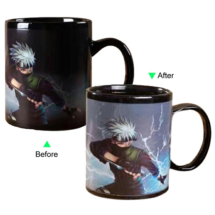 C8095B-108NR Hot Changing Ceramic Mug 11oz Heated Black Coffee Mug of Novelty NARUTO Design Mug Gift Idea Hero