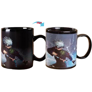 C8095B-108NR Hot Changing Ceramic Mug 11oz Heated Black Coffee Mug of Novelty NARUTO Design Mug Gift Idea Hero