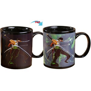C8095B-110OP Hot Changing Ceramic Mug 11oz Heated Black Coffee Mug of Novelty ONE PIECE Design Mug Gift Idea Hero