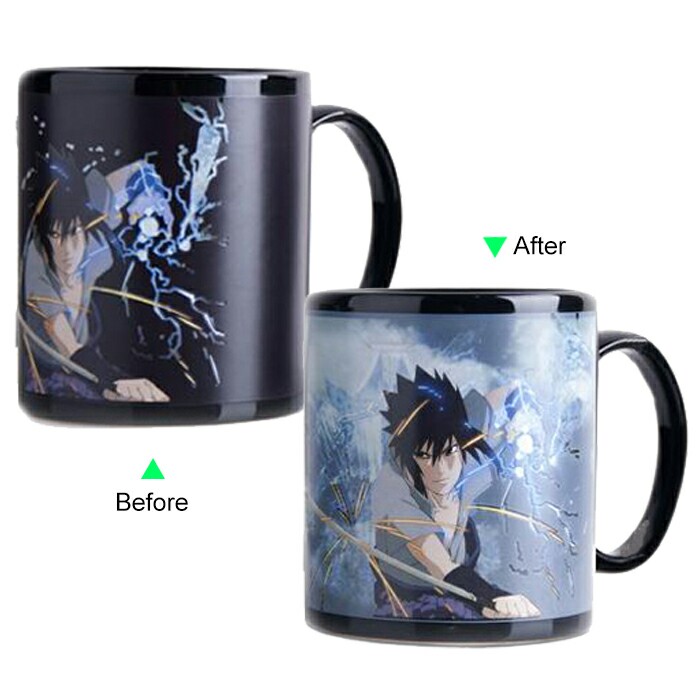 C8095B-107NR Hot Changing Ceramic Mug 11oz Heated Black Coffee Mug of Novelty NARUTO Design Mug Gift Idea Hero