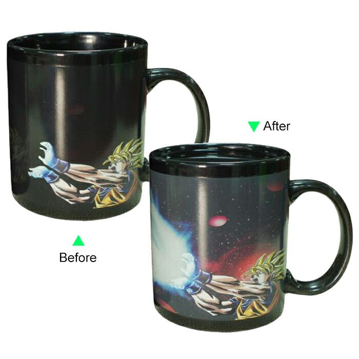 C8095B-111SD Hot Changing Ceramic Mug 11oz Heated Black Coffee Mug of Novelty SEVEN DRAGON BALL Design Mug Gift Idea Hero