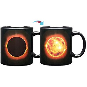 C8095B-097SM Hot Changing Ceramic Mug 11oz Heated Black Coffee Mug of Novelty Sunshine Design Mug Gift Idea Hero