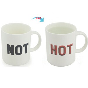C8095W-114HN Hot Changing Ceramic Mug 11oz Heated White Coffee Mug of Novelty HOT NOT Design Mug Gift Idea