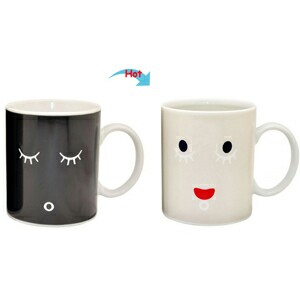 C8095W-115MN Color Change Heat Sensitive Funny Mug 11oz Ceramic White Coffee Mug Novelty MORNING Design Mug