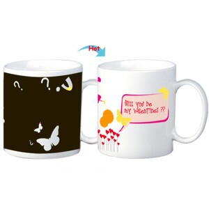 C8095W-VALENTINE Hot Changing Ceramic Mug 11oz Heated White Coffee Mug of Novelty Confession of Love Design Mug Valentines Day Gift Idea