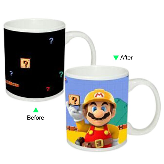 C8095W-122MR Hot Changing Ceramic Mug 11oz Heated White Coffee Mug of Novelty SUPER MARIO Design Mug Gift Idea