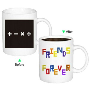 C8095W-132FR Color Change Heat Sensitive Funny Mug 11oz Ceramic White Coffee Mug Novelty FRIENDS FOREVER Design Mug