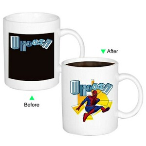 CC8095W-116WH Color Change Heat Sensitive Funny Mug 11oz Ceramic White Coffee Mug Novelty WHOOSH Design Mug