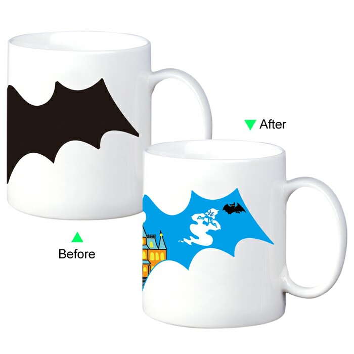 C8095W-125HL Color Change Heat Sensitive Funny Mug 11oz Ceramic White Coffee Mug Novelty Halloween Design Mug