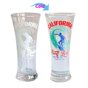 CC75145G-078 Cold Changing Glass Cup Ice Beverages Promotional Cool Summer Advertising Customized Logo