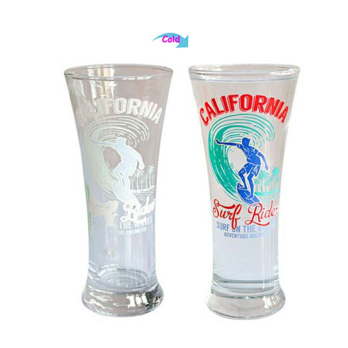 CC75145G-078 Cold Changing Glass Cup Ice Beverages Promotional Cool Summer Advertising Customized Logo
