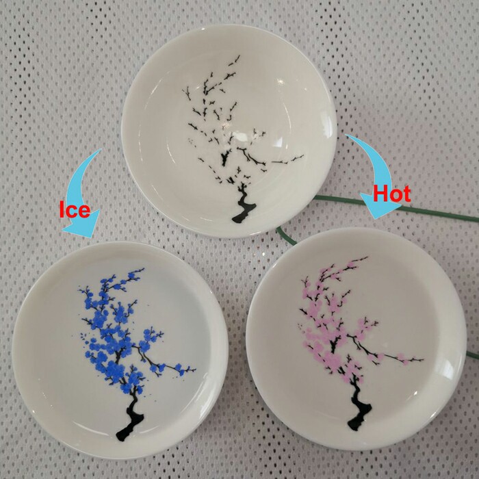 C9833W-C075H Plum Blossom Cold Changing Bowl Hot Changing Cup Double Change Sake Wine Cup Set Ceramic
