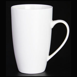 P80127W White Ceramic Mug Plain Customized Mug Shape And Size White Body Sample Promotional Design Color Change Magnesia Porcelain Material 14OZ