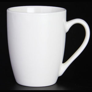 P82105W White Ceramic Mug Plain Customized Mug Shape And Size White Body Sample Promotional Design Color Change Magnesia Porcelain Material 12OZ