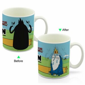 CC8095W-009CN Color Change Heat Sensitive Funny Mug 11oz Ceramic White Coffee Mug Novelty Adventure Time Design Mug