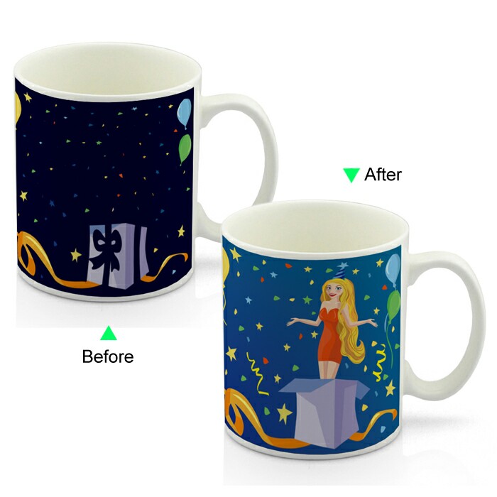 CC8095W-015GS Color Change Heat Sensitive Funny Mug 11oz Ceramic White Coffee Mug Novelty Surprise Design Mug