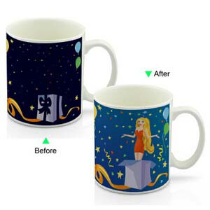 CC8095W-015GS Color Change Heat Sensitive Funny Mug 11oz Ceramic White Coffee Mug Novelty Surprise Design Mug