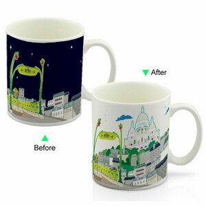 CC8095W-028MT Color Change Heat Sensitive Funny Mug 11oz Ceramic White Coffee Mug Novelty Metro Design Mug