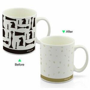 CC8095W-031WN Color Change Heat Sensitive Funny Mug 11oz Ceramic White Coffee Mug Novelty Numbers Design Mug