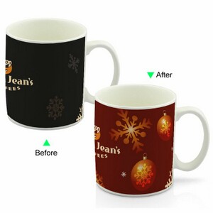 CC8095W-045XM Color Change Heat Sensitive Funny Mug 11oz Ceramic White Coffee Mug Novelty Xmas Design Mug