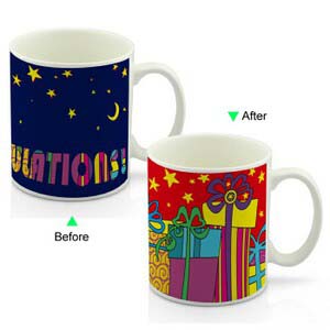CC8095W-052GT Color Change Heat Sensitive Funny Mug 11oz Ceramic White Coffee Mug Novelty Gifts Design Mug