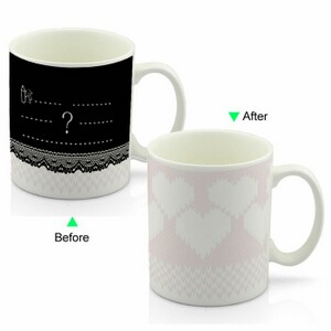 CC8095W-W048B Color Change Heat Sensitive Funny Mug 11oz Ceramic White Coffee Mug Novelty Bear Design Mug