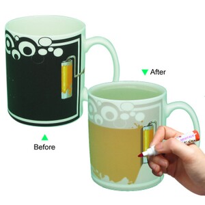 CC8095W-W135BP 11oz Morph Mug Heat Sensitive Funny Mug Painting and Brush Design Mug Valentine Novelty Writing and Color Changing