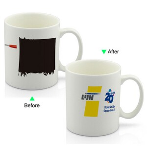 PC8095W-JAAR Color Change Advertising Heat Sensitive Funny Promotional Mug 11oz Ceramic White Coffee Mug Novelty 20 JAAR Design Mug