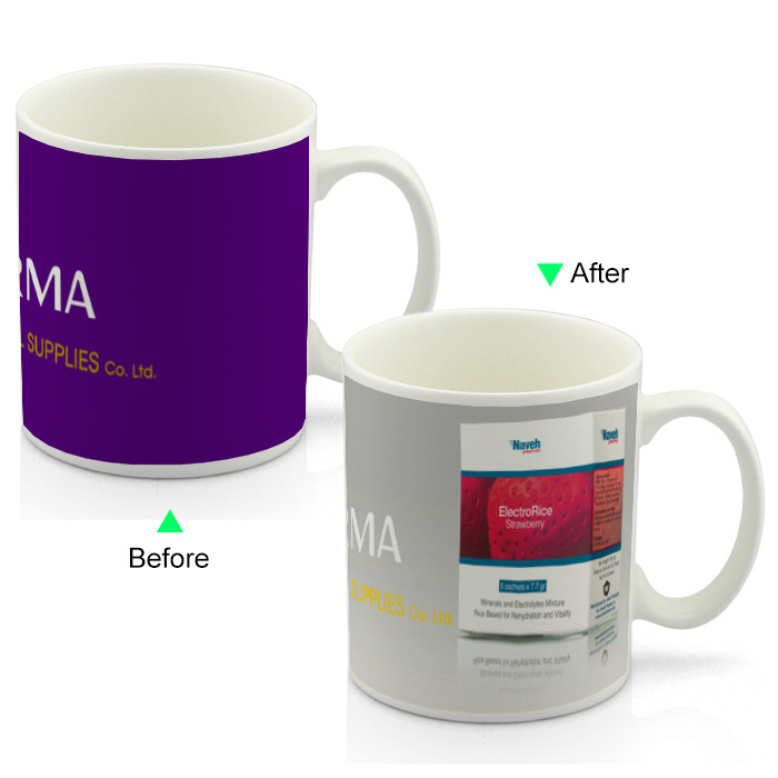 PC8095W-APEX Color Change Advertising Heat Sensitive Funny Promotional Mug 11oz Ceramic White Coffee Mug Customized LOGO Giveaway
