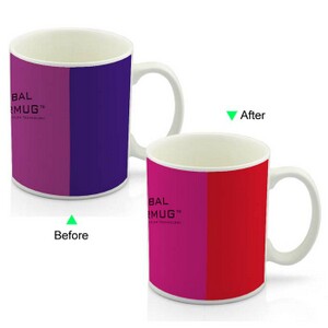 PC8095W-BAL Color Change Advertising Heat Sensitive Funny Promotional Mug 11oz Ceramic White Coffee Mug Customized LOGO Giveaway